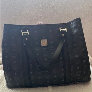 MCM Monogram Black Shopper Bag